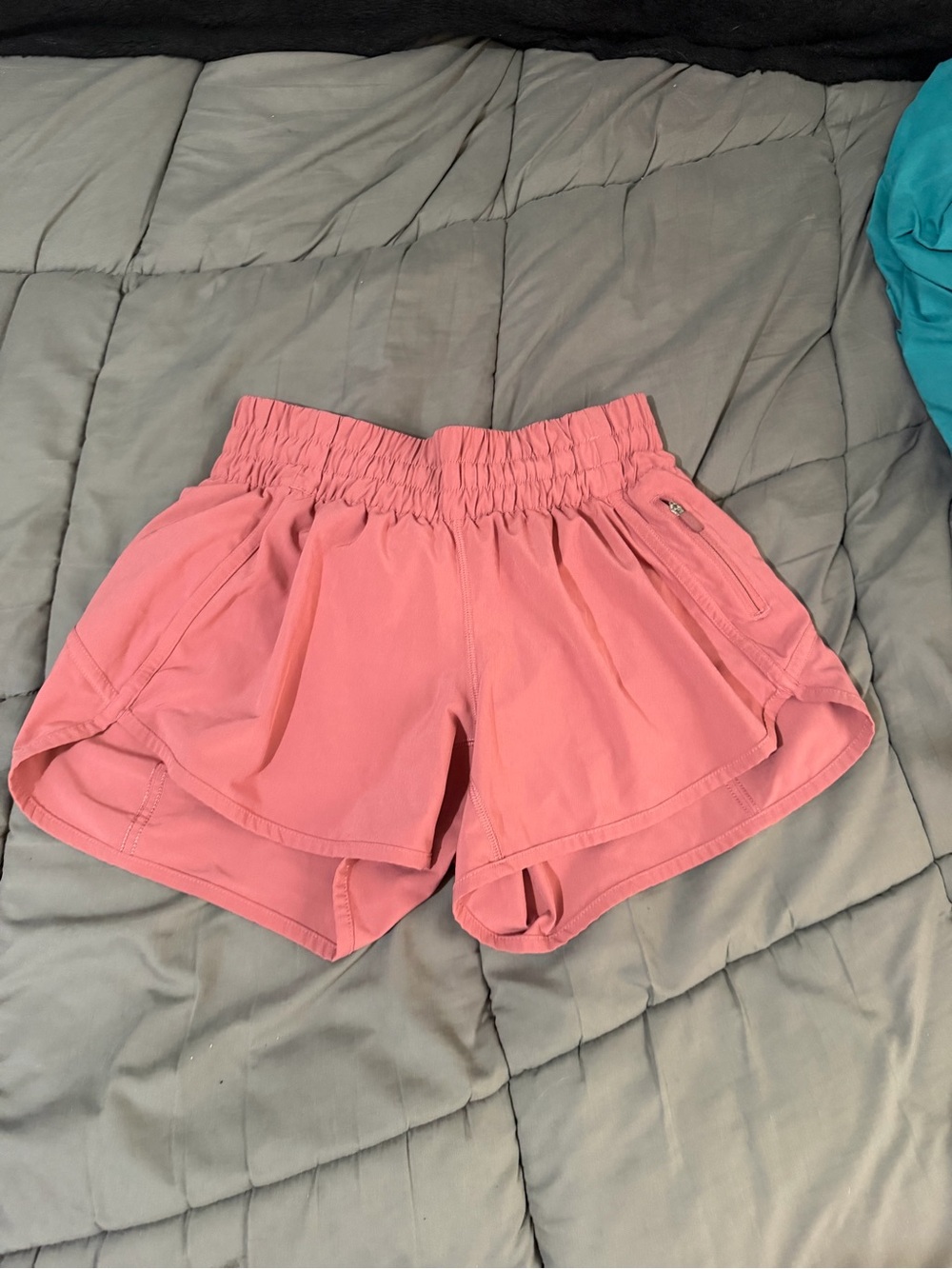 lululemon athletica Coral Pink Athletic Shorts with Smocked Waist